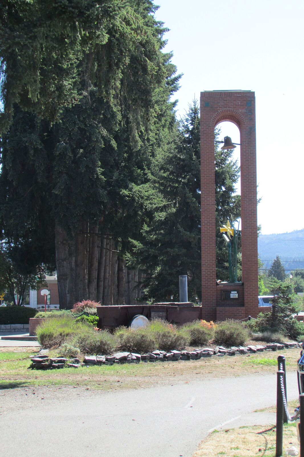 The brick Centennial Bell Tower in Orting City Park