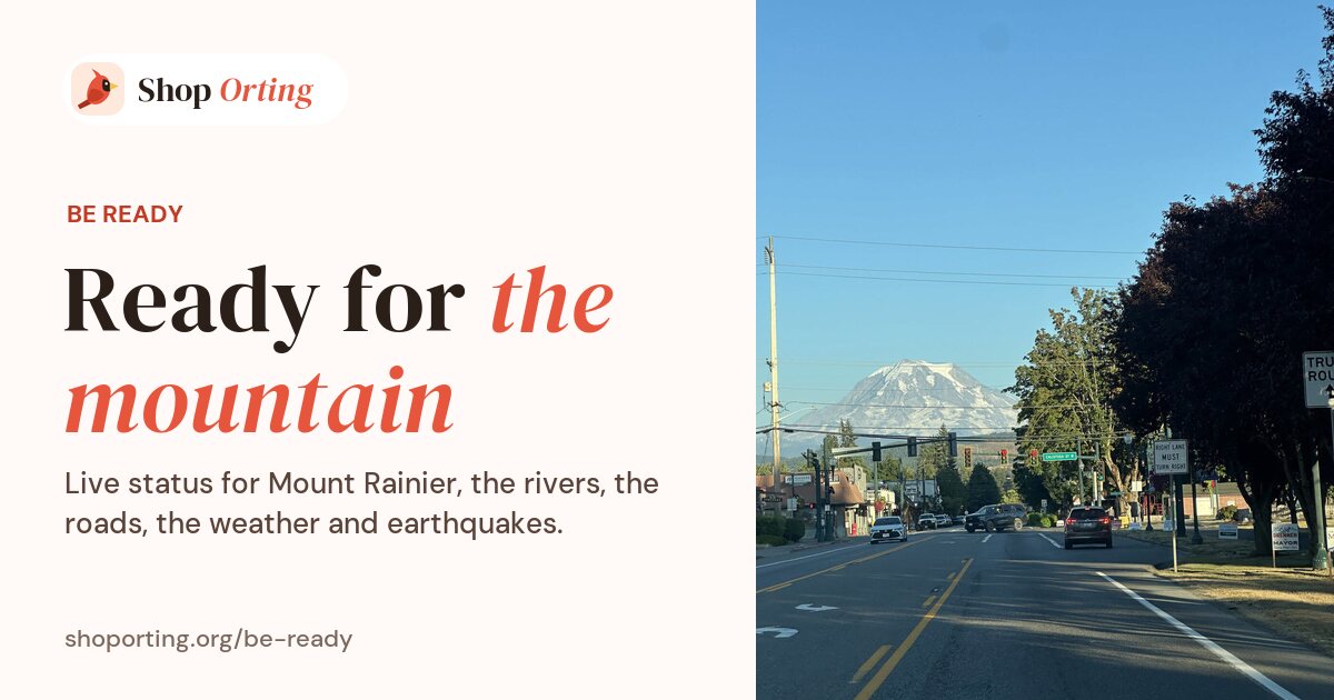 Be Ready Orting: Live Mount Rainier, River & Quake Status